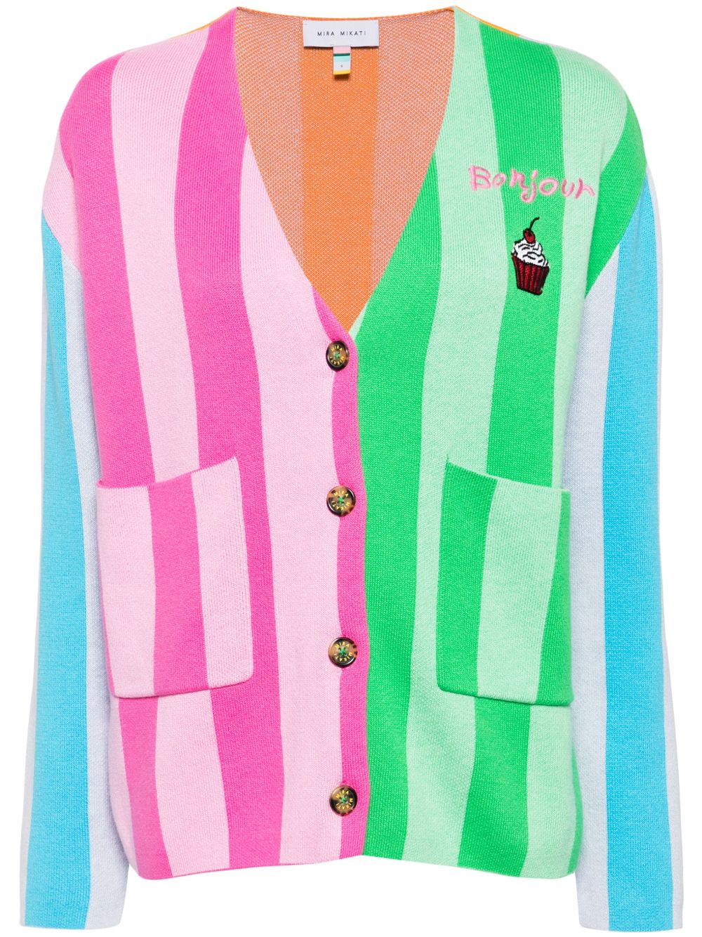 Mira Mikati Bonjour 拼色开衫 - 粉色