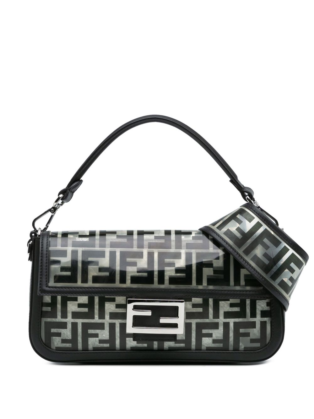 Fendi Pre-Owned 2010-2023 Medium Zucca PVC Bagbaguette satchel - 黑色
