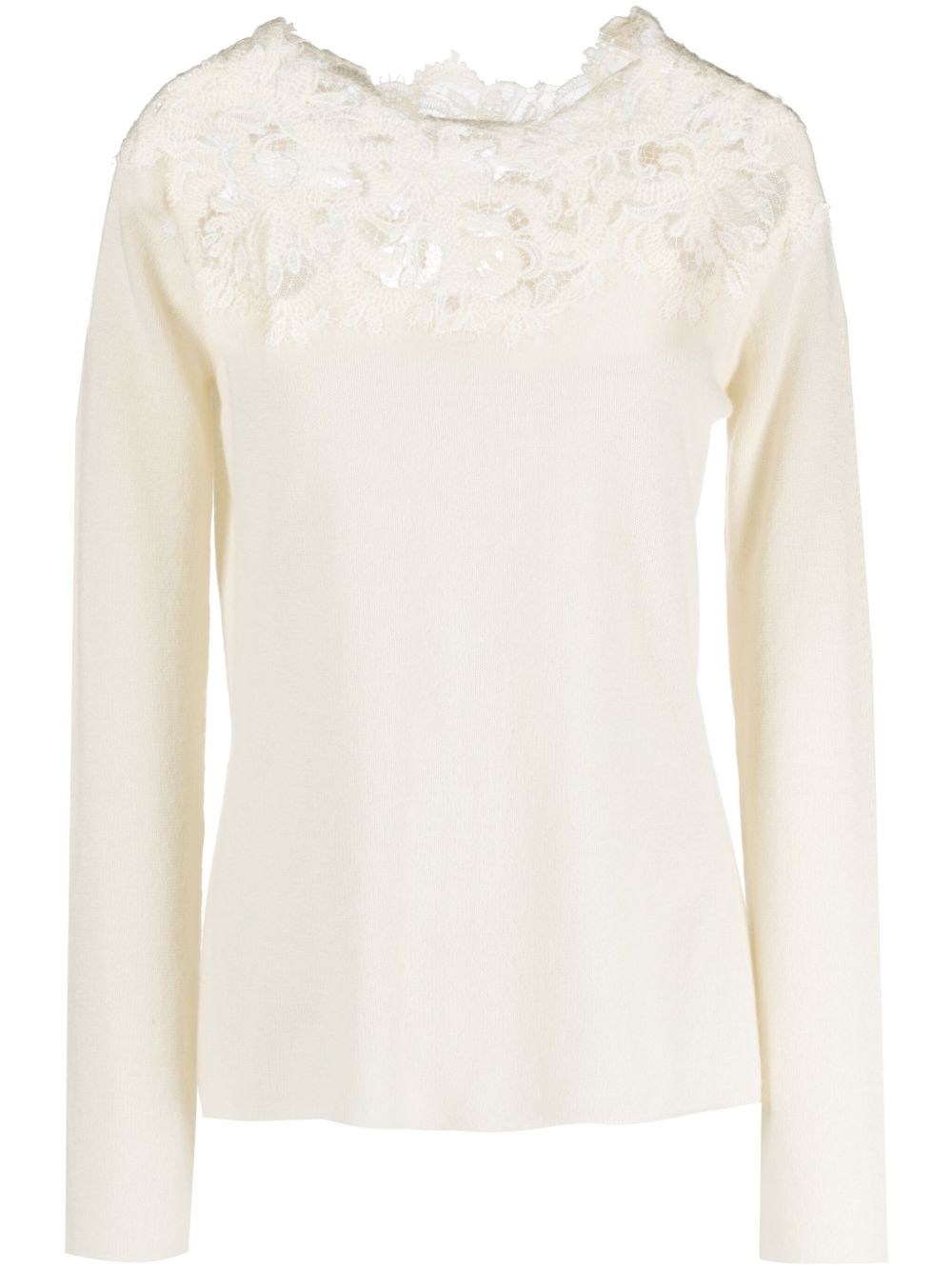 Ermanno Scervino 凸纹蕾丝羊绒卫衣 - 中性色