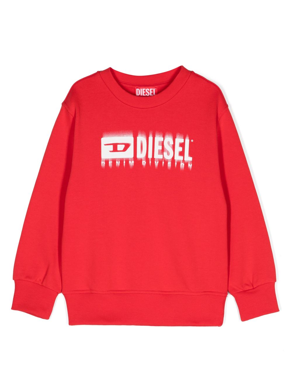 Diesel Kids logo印花棉卫衣 - 红色