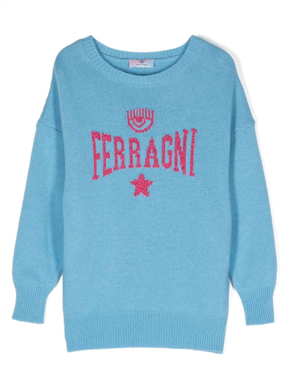 Chiara Ferragni Kids logo嵌花卫衣 - 蓝色
