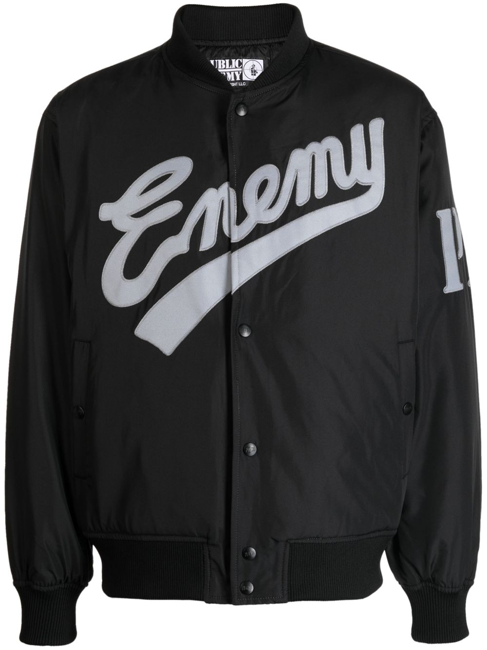 Neighborhood x Public Enemy x Majestic logo刺绣飞行员夹克 - 黑色