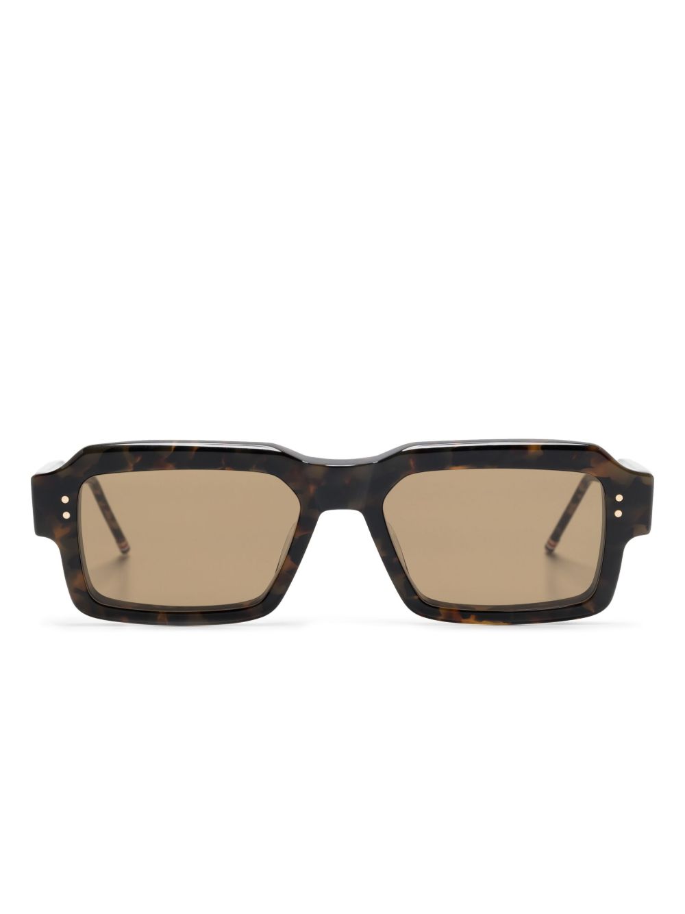 Thom Browne Eyewear 长方形框太阳眼镜 - 褐色