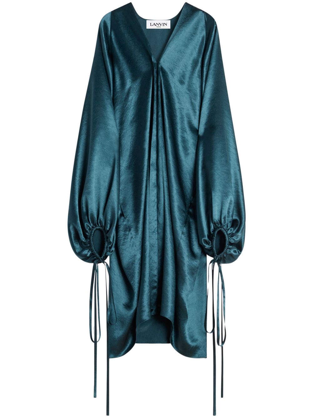 Lanvin 缎面设计中长连衣裙 - 蓝色