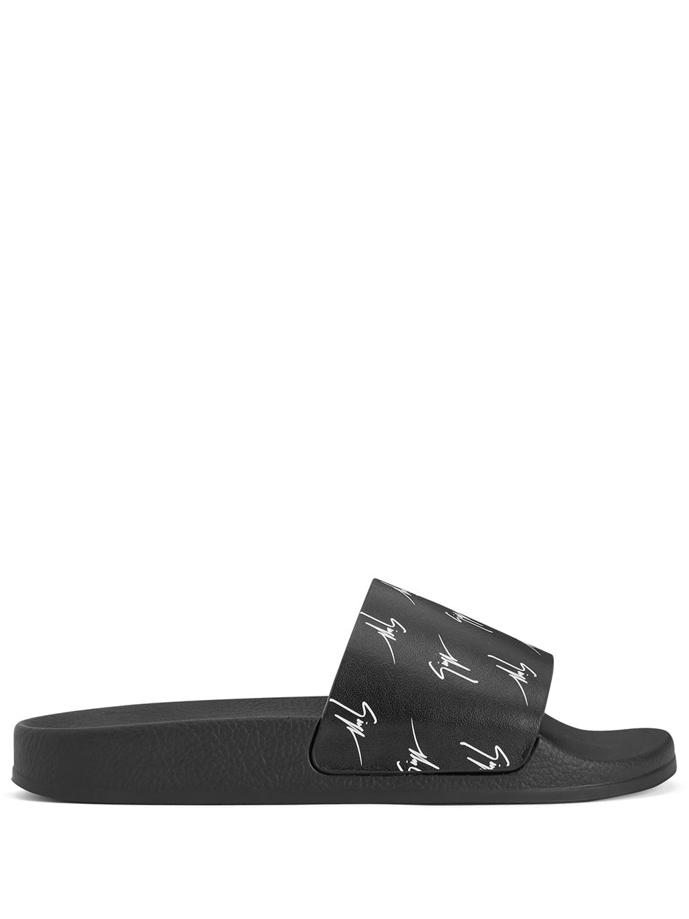 Giuseppe Zanotti Brett logo印花拖鞋 - 黑色