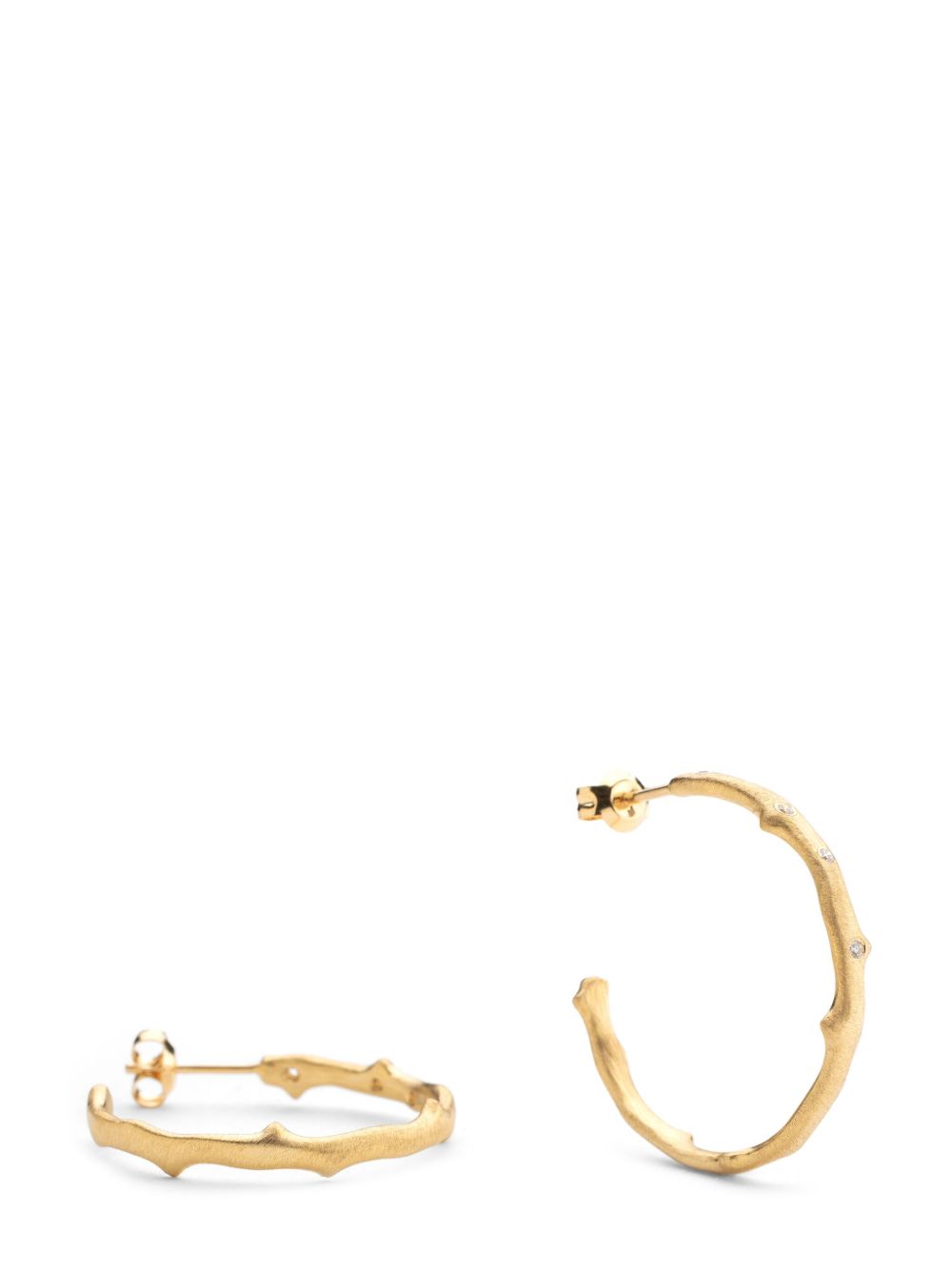 Yasuko Azuma 18kt yellow gold Thorn diamond hoop earrings - 金色