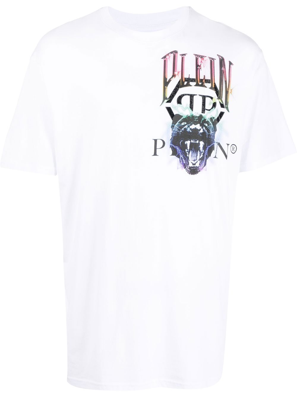 Philipp Plein logo印花短袖T恤 - 白色