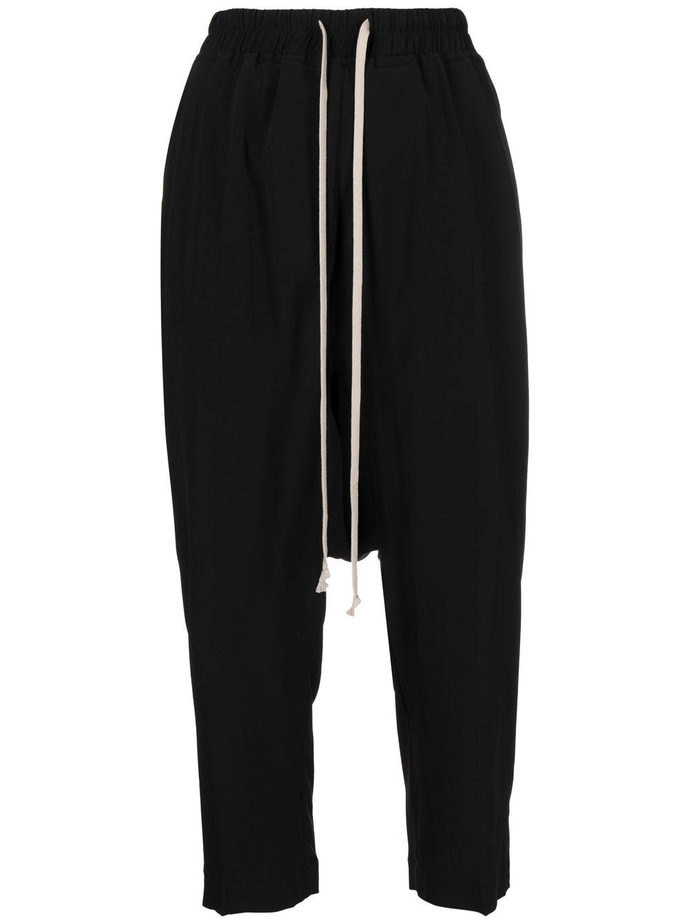 Rick Owens 抽绳露踝裤 - 黑色