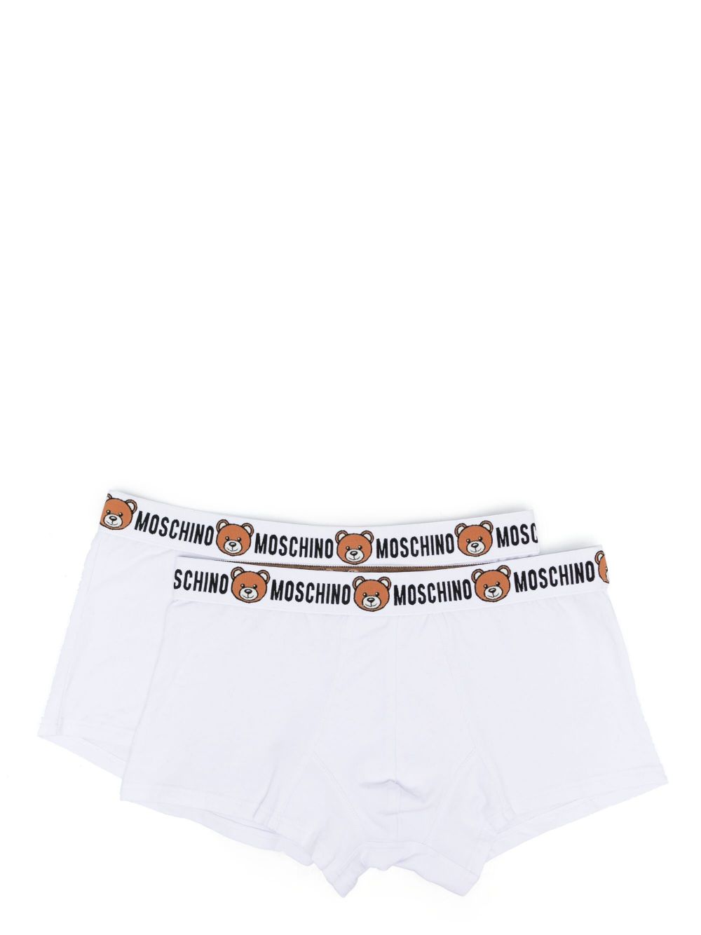 Moschino Teddy Bear 裤腰四角裤 (两件装) - 白色
