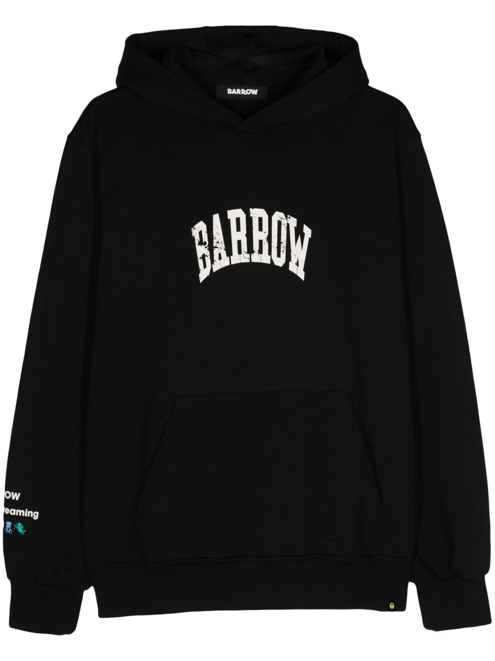 BARROW logo印花连帽衫 - 黑色