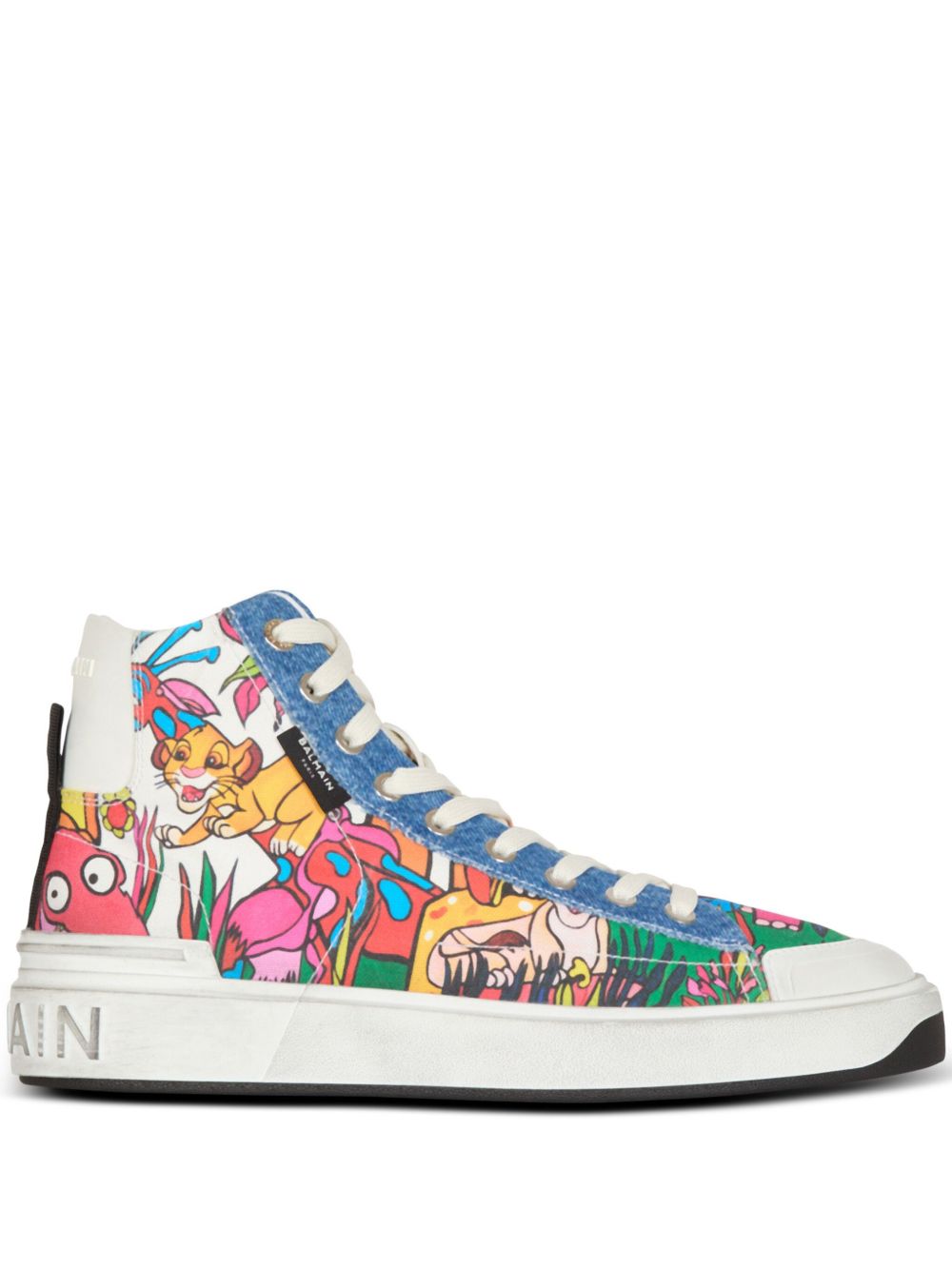 Balmain x Disney 高帮板鞋 - 蓝色