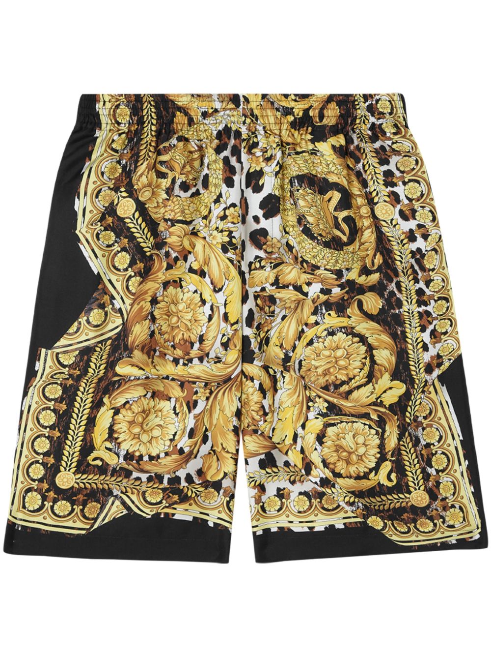 Versace Wild Barocco 真丝短裤 - 黄色