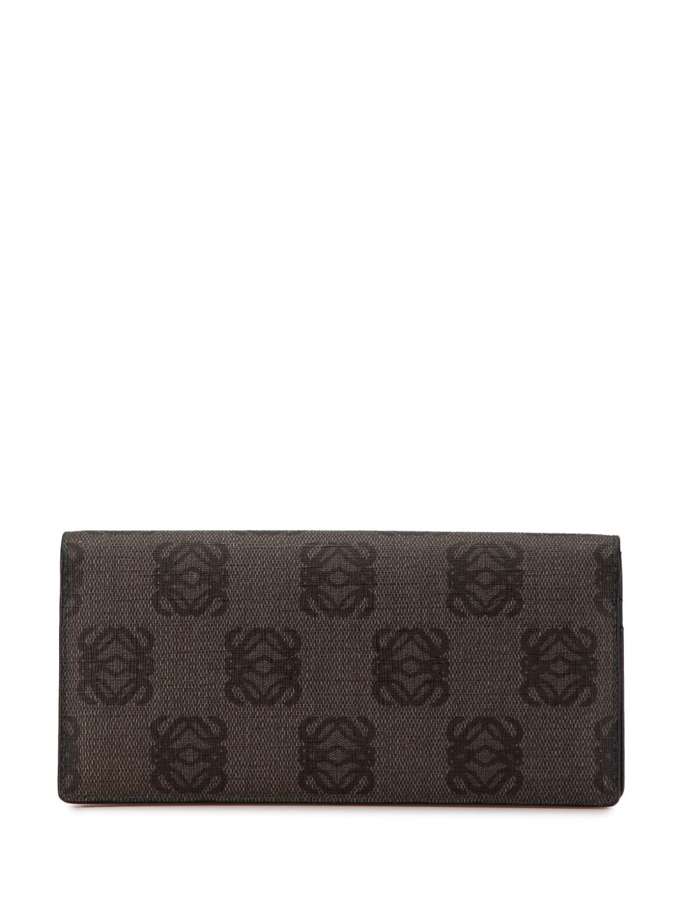 Loewe Pre-Owned 花字涂层帆布对折长款钱包（2012年典藏款） - 灰色
