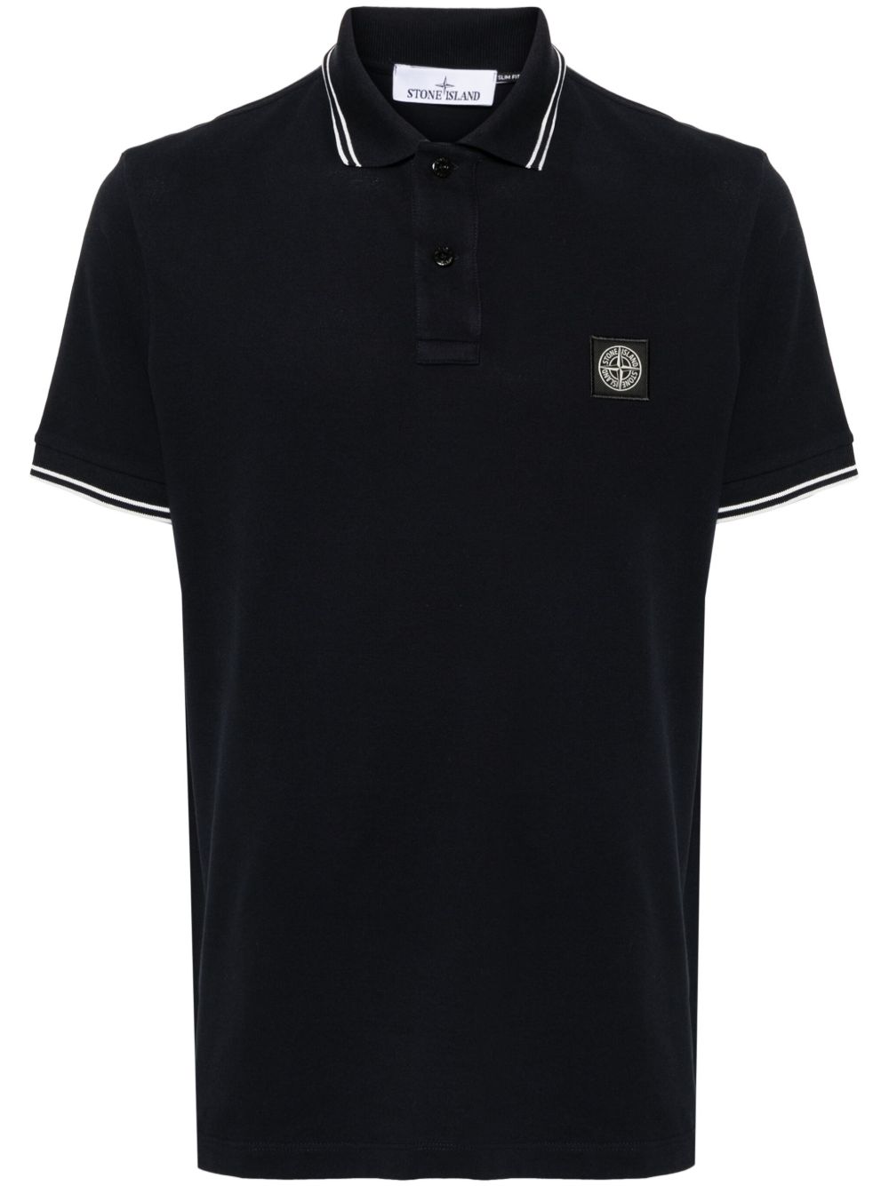 Stone Island 珠地布棉polo衫 - 蓝色