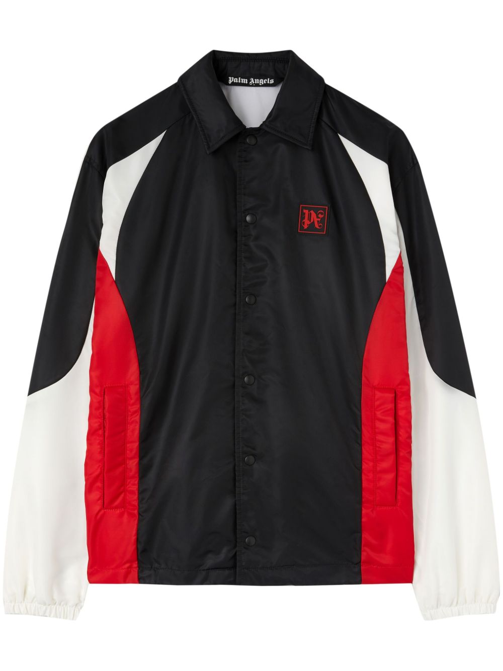 Palm Angels logo印花拼接夹克 - 黑色