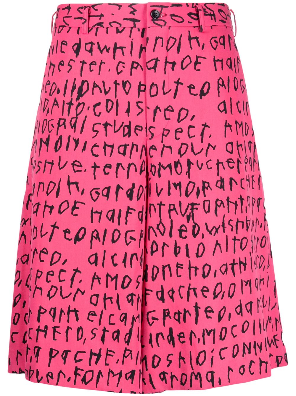 Comme des Garçons Homme Plus 图案印花羊毛短裤 - 粉色