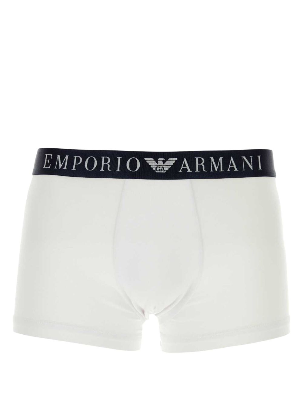 Emporio Armani logo腰边四角裤 - 白色