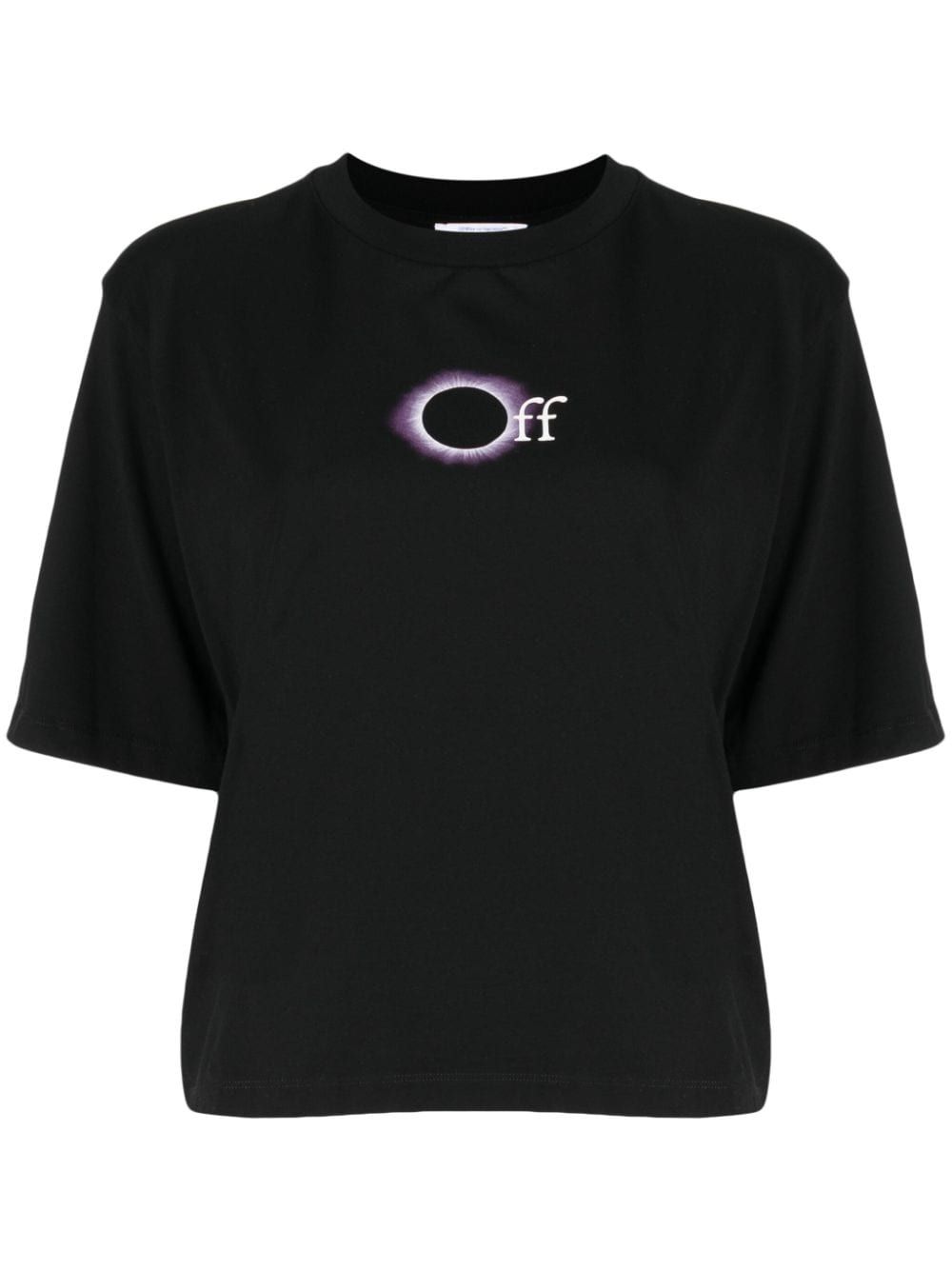 Off-White logo印花棉T恤 - 黑色