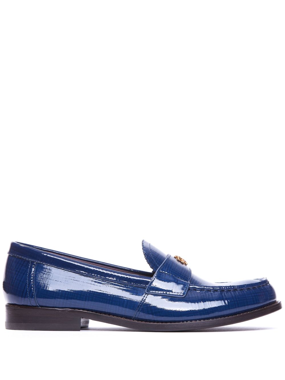 Tory Burch logo标牌皮质乐福鞋 - 蓝色