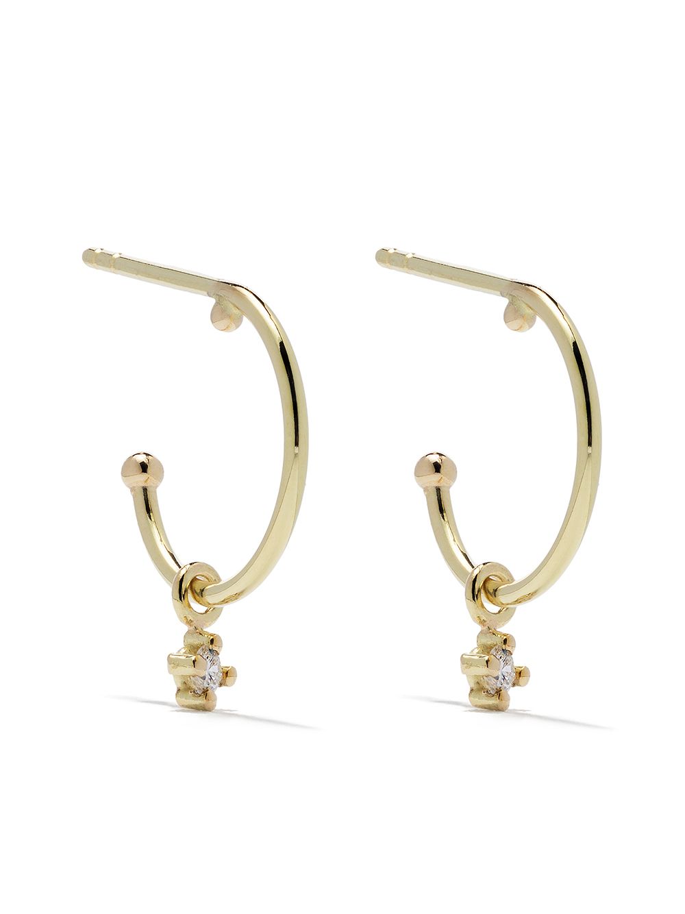 Wouters & Hendrix Gold 18k金钻石圈形耳环 - 金色
