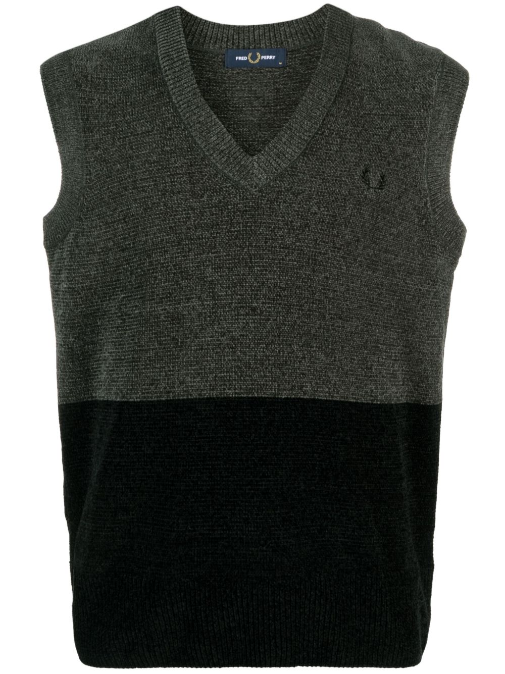 Fred Perry logo刺绣双色马甲 - 绿色