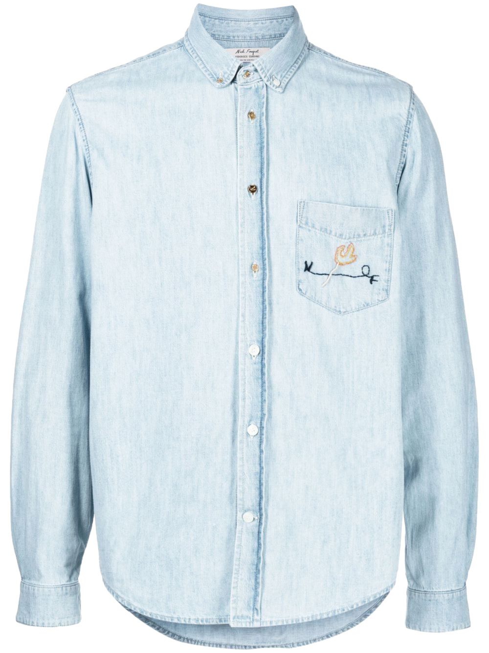 Nick Fouquet embroidered shirt - 蓝色