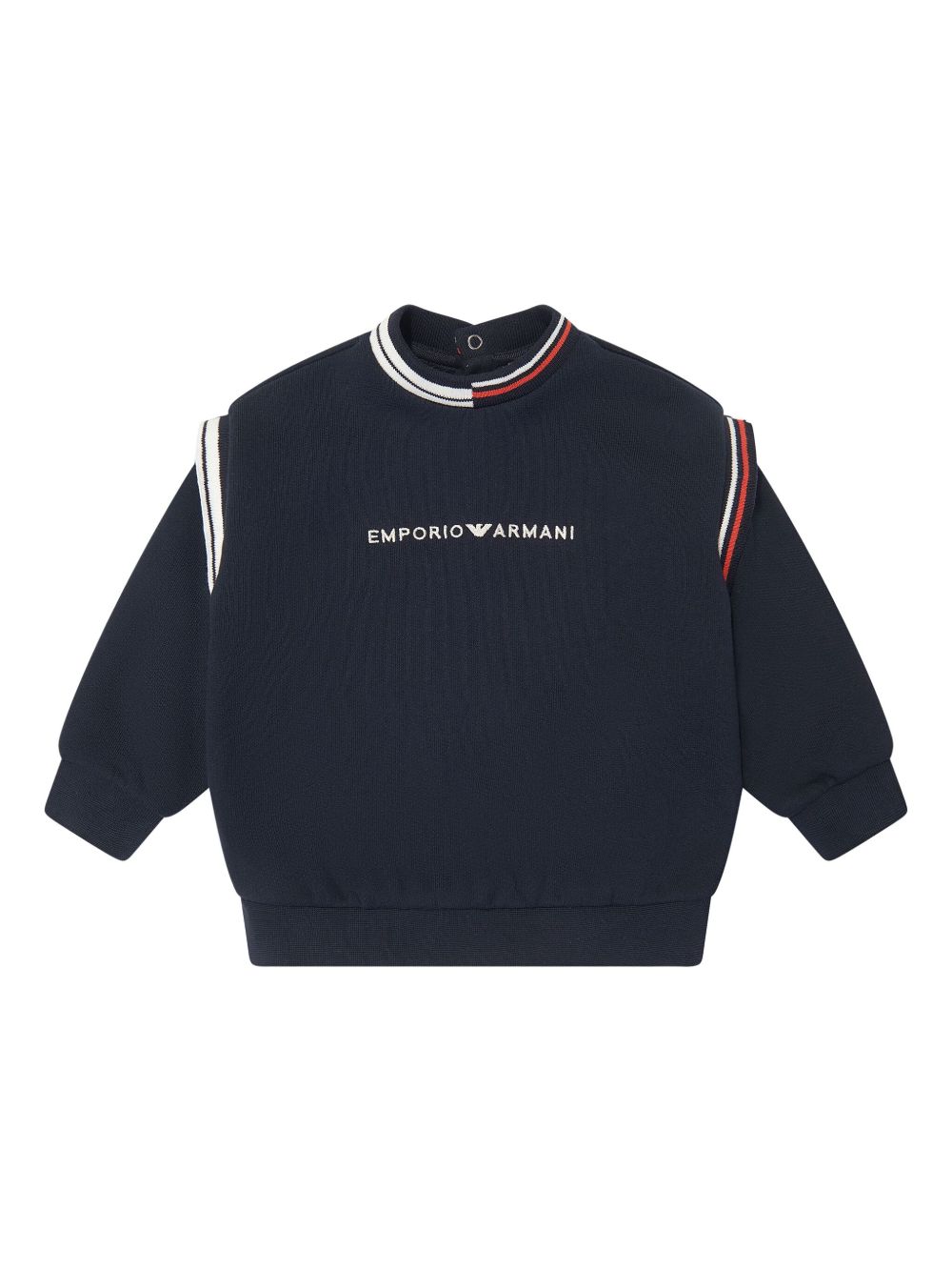 Emporio Armani Kids logo刺绣卫衣 - 蓝色