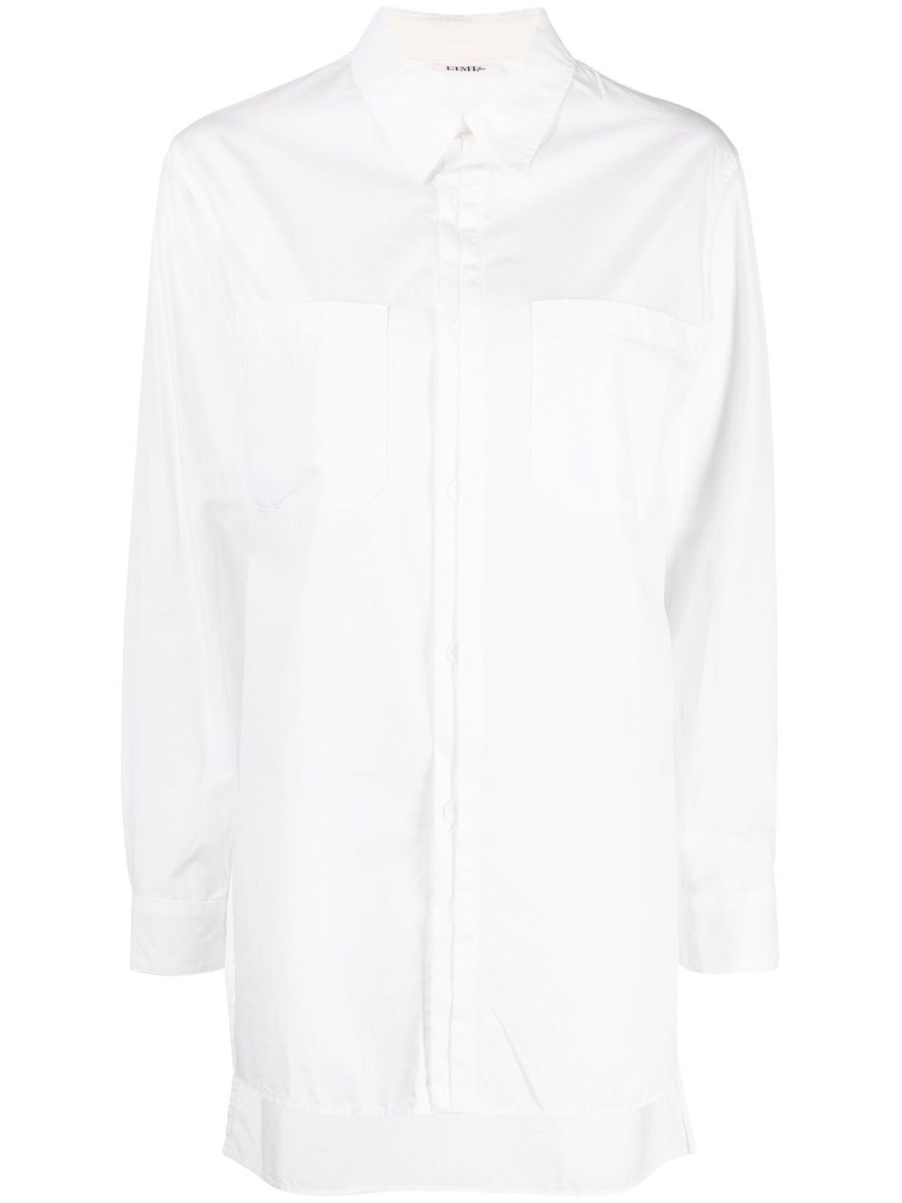 Yohji Yamamoto 半透明长袖衬衫 - 白色