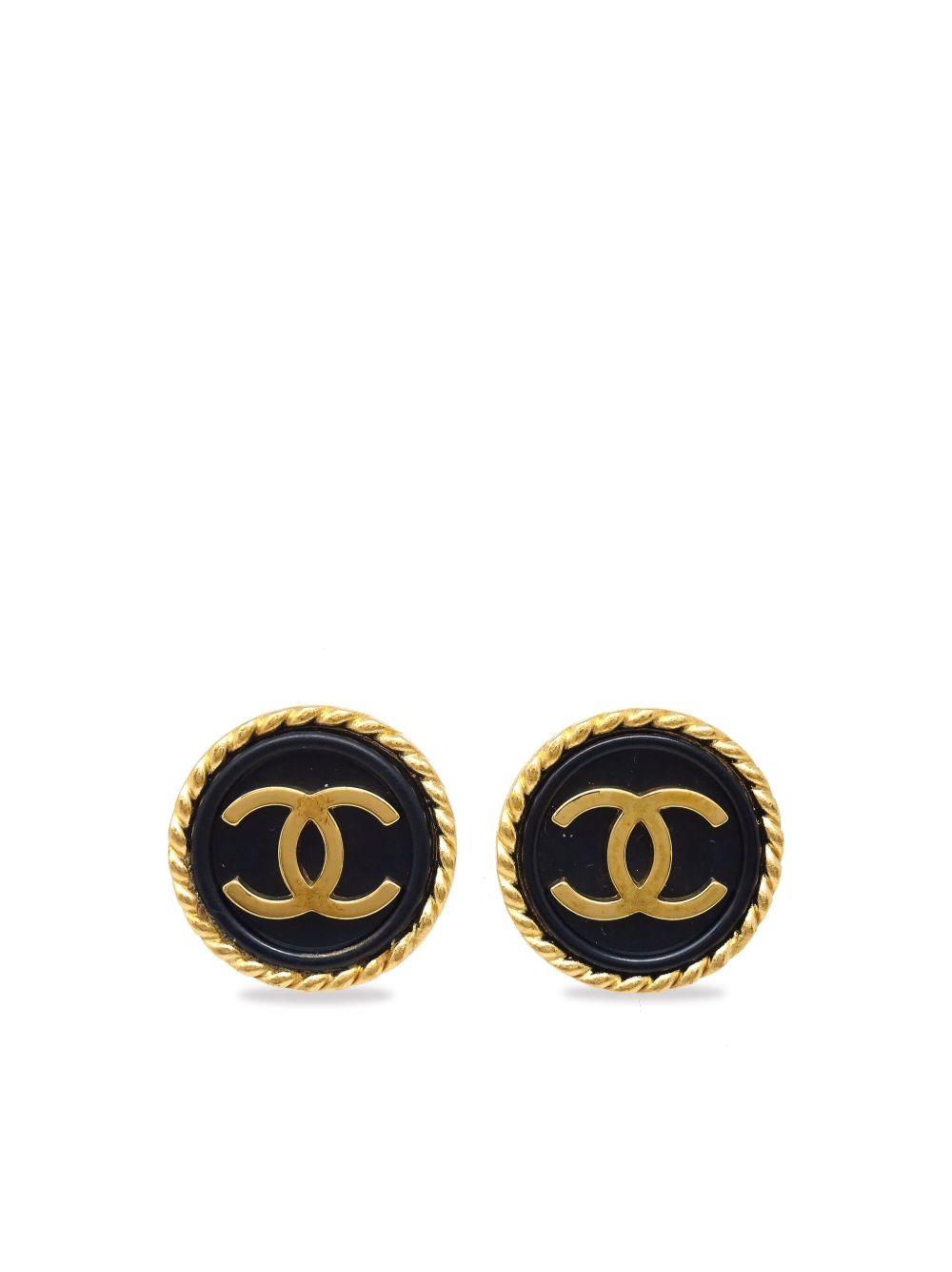 CHANEL Pre-Owned CC 纽扣夹扣式耳环（1995年典藏款） - 金色