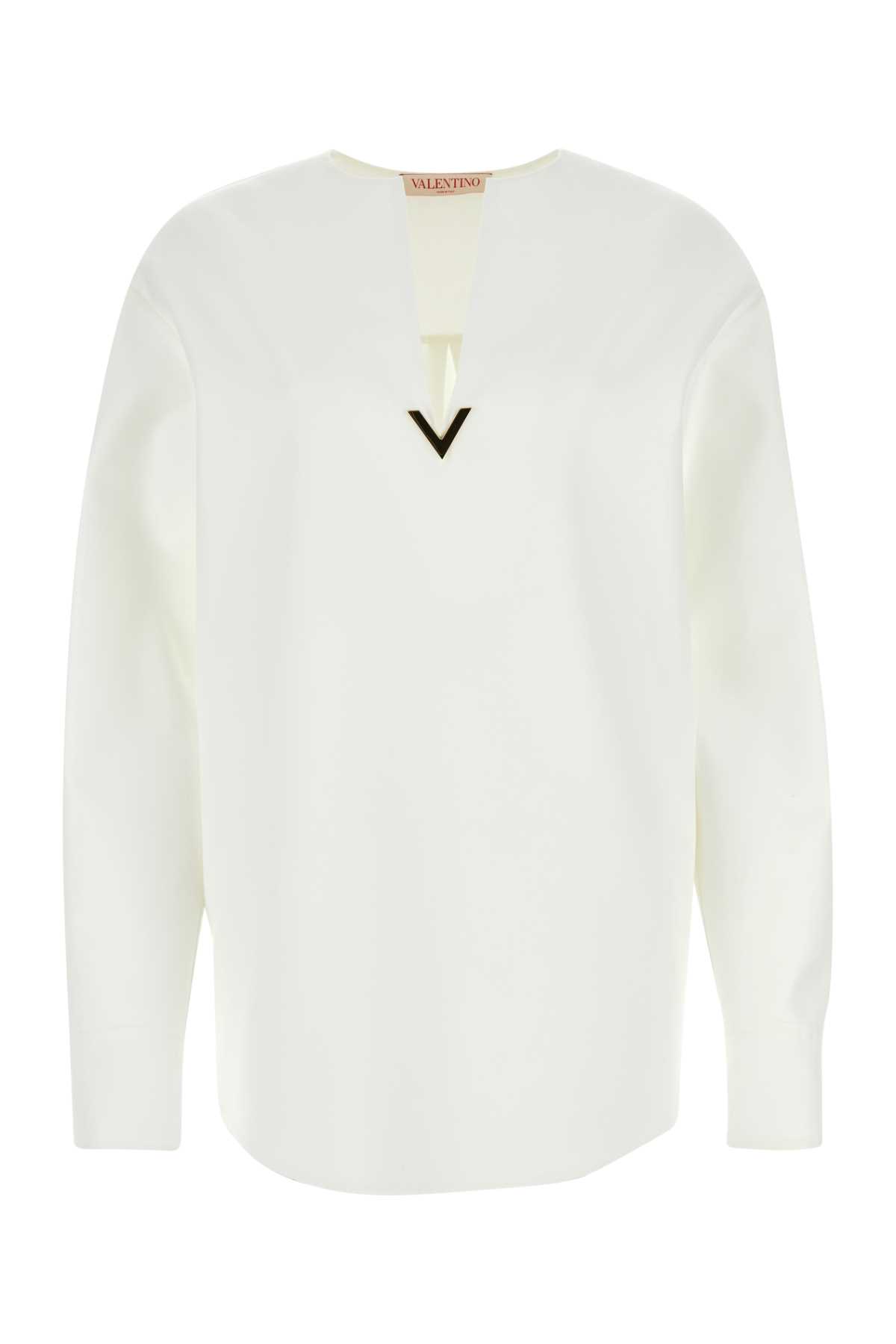 Valentino Garavani 白色棉混纺衬衫
