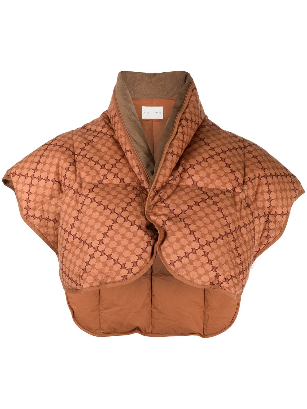 Céline Pre-Owned 思琳 格纹填充披风 - 褐色