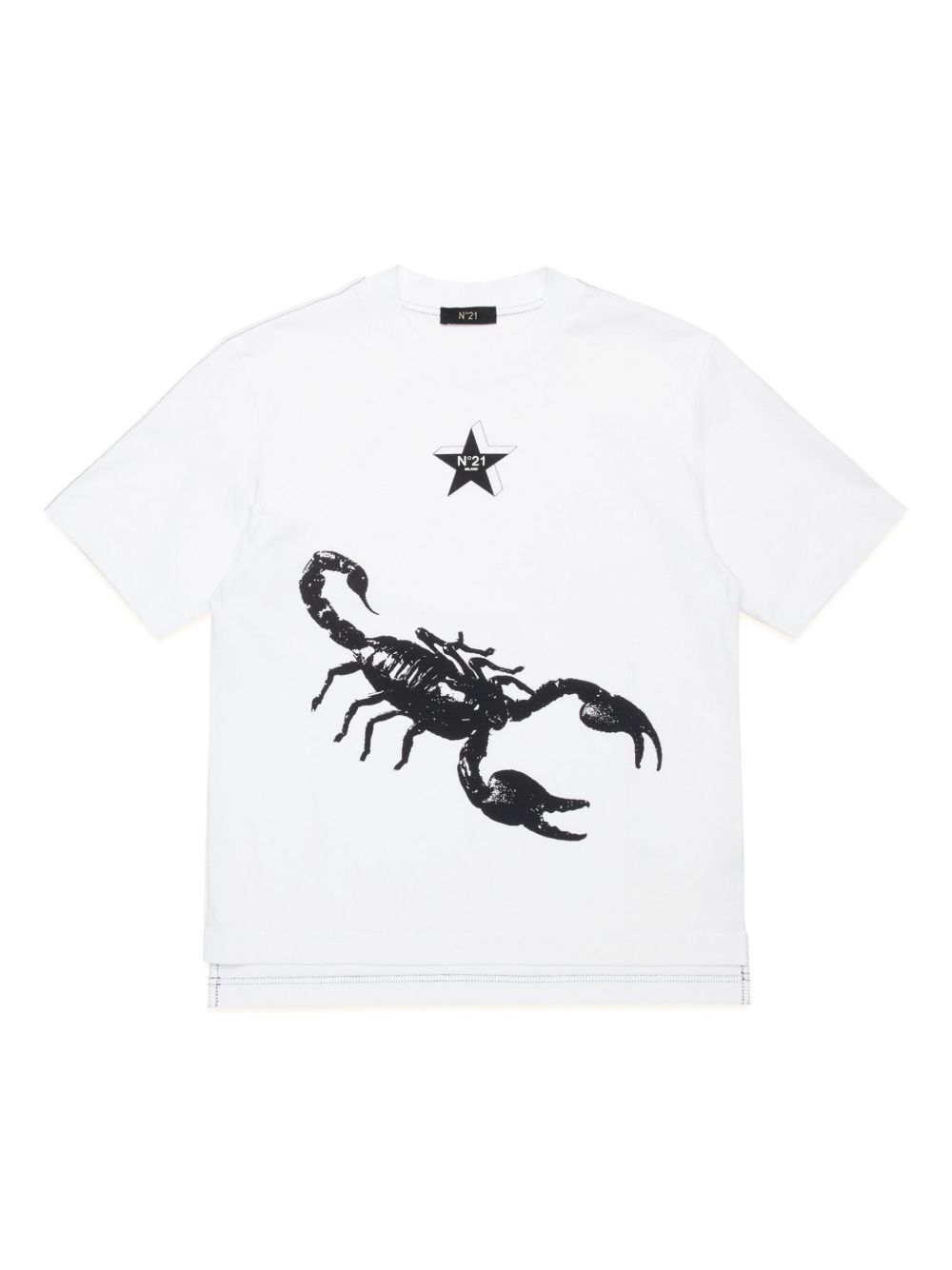 Nº21 Kids logo印花棉T恤 - 白色