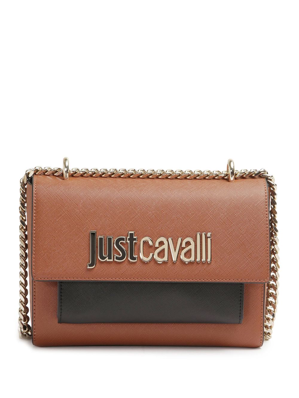 Just Cavalli logo标牌斜挎包 - 褐色