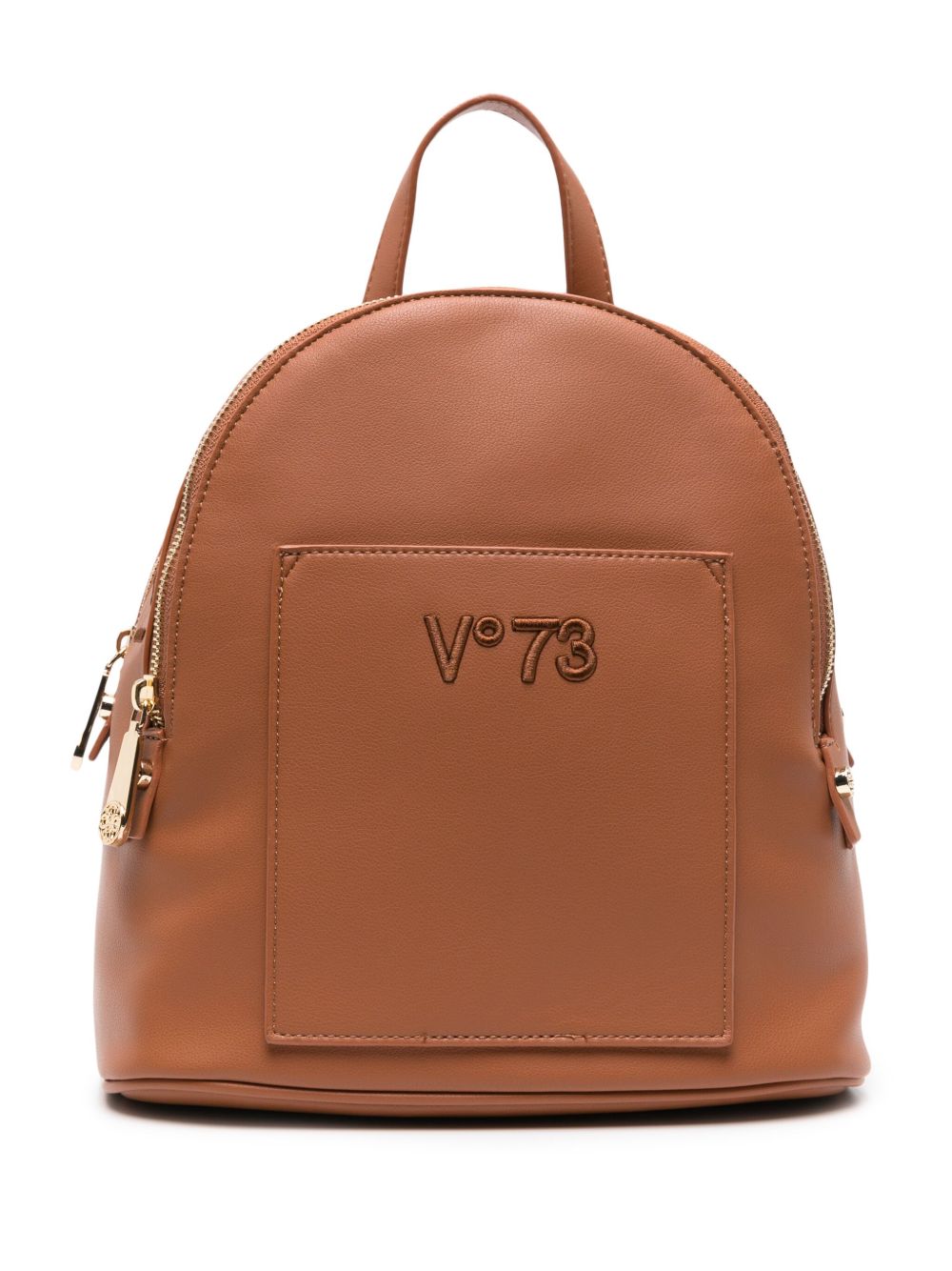 V°73 Echo 73 logo刺绣双肩包 - 褐色