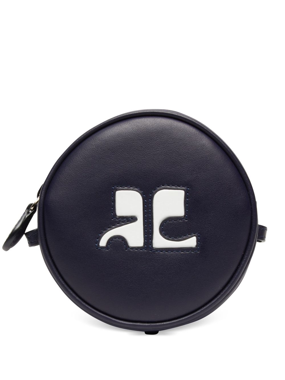 Courrèges Reedition 皮质圆形斜挎包 - 蓝色