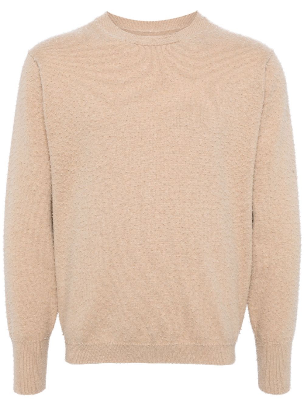 Maison Margiela logo缝线毛绒效果毛衣 - 中性色