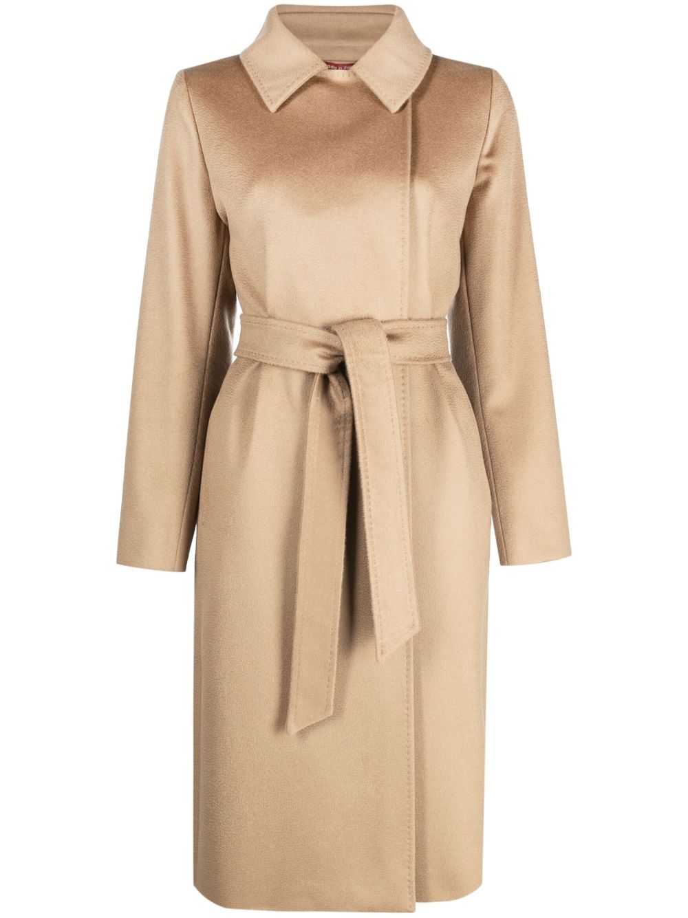 Max Mara 束腰初剪羊毛外套 - 中性色