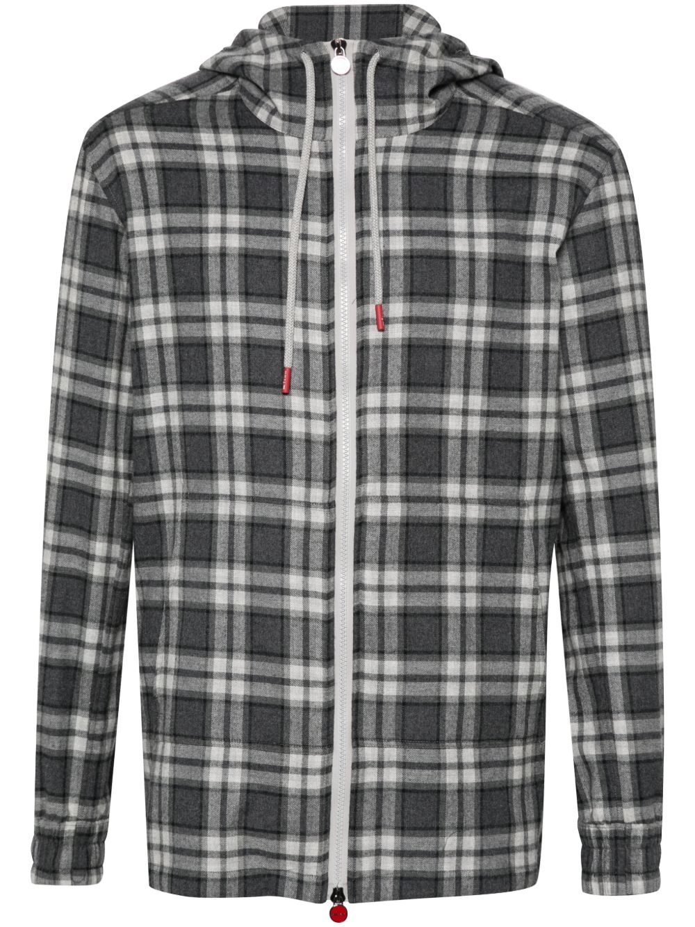 Kiton 格纹连帽衫 - 灰色