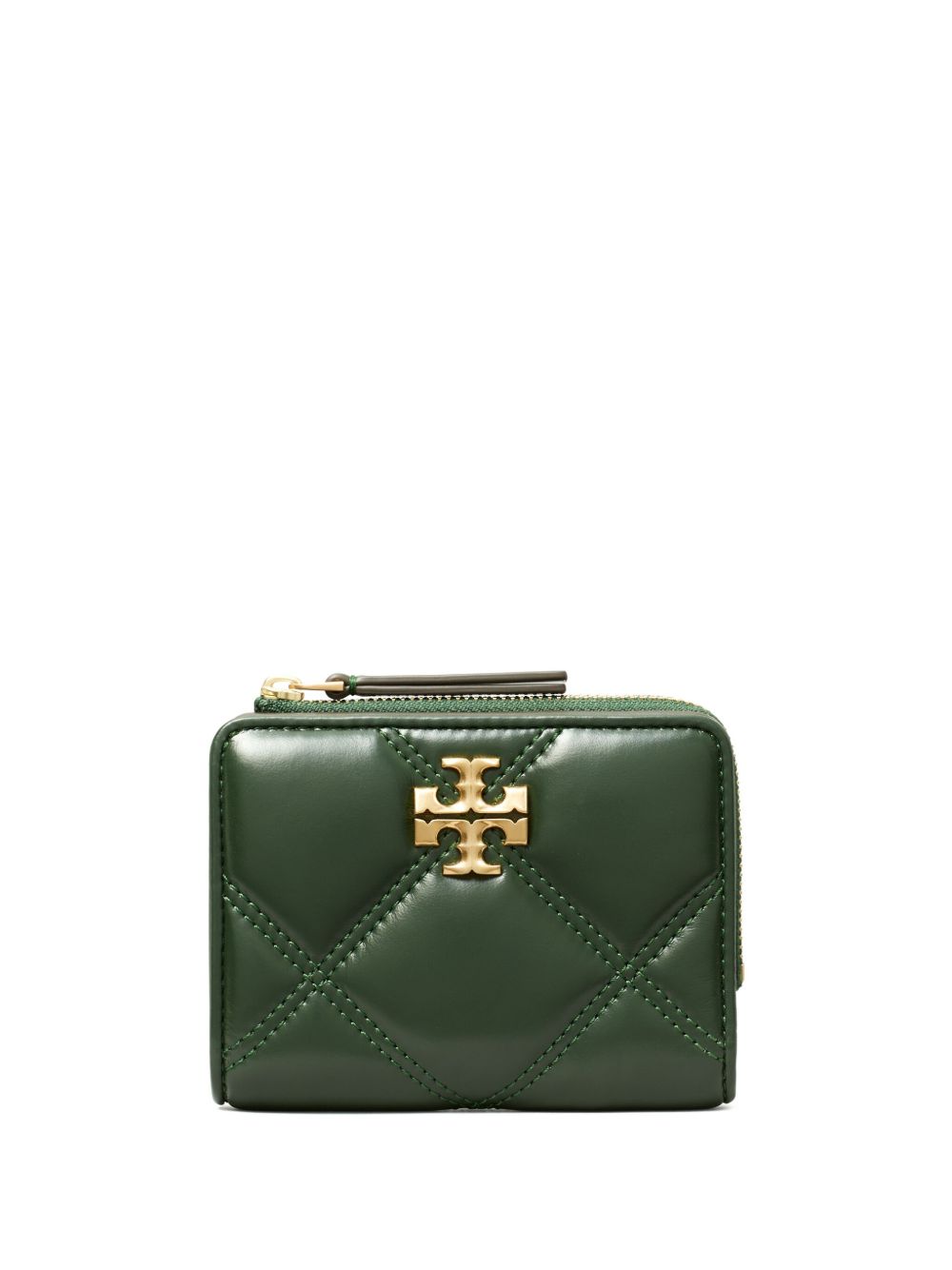 Tory Burch Kira 绗缝对折钱包 - 绿色