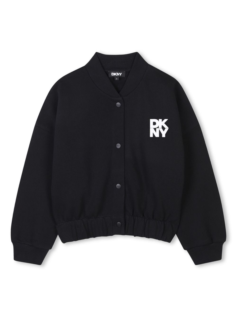 Dkny Kids logo印花飞行员夹克 - 黑色