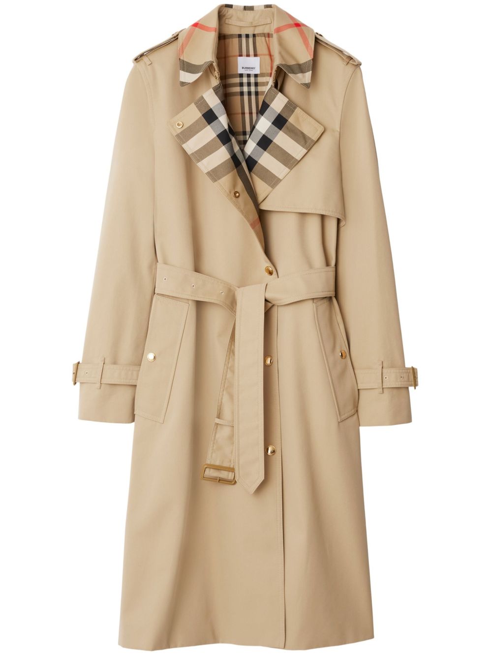 Burberry 格纹领华达呢风衣 - 中性色