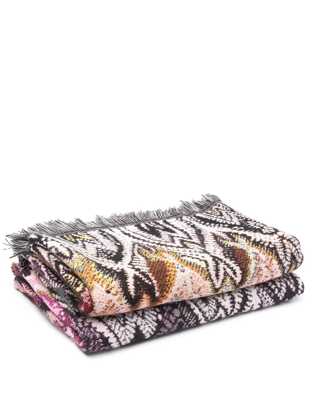 Missoni Home 毛边毯子 - 黑色