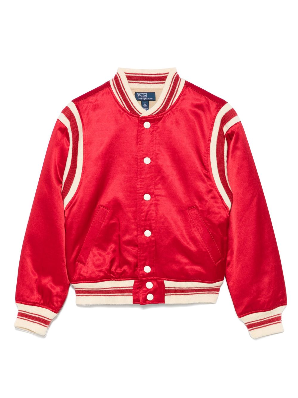 POLO RALPH LAUREN KIDS 缎面棒球夹克 - 红色