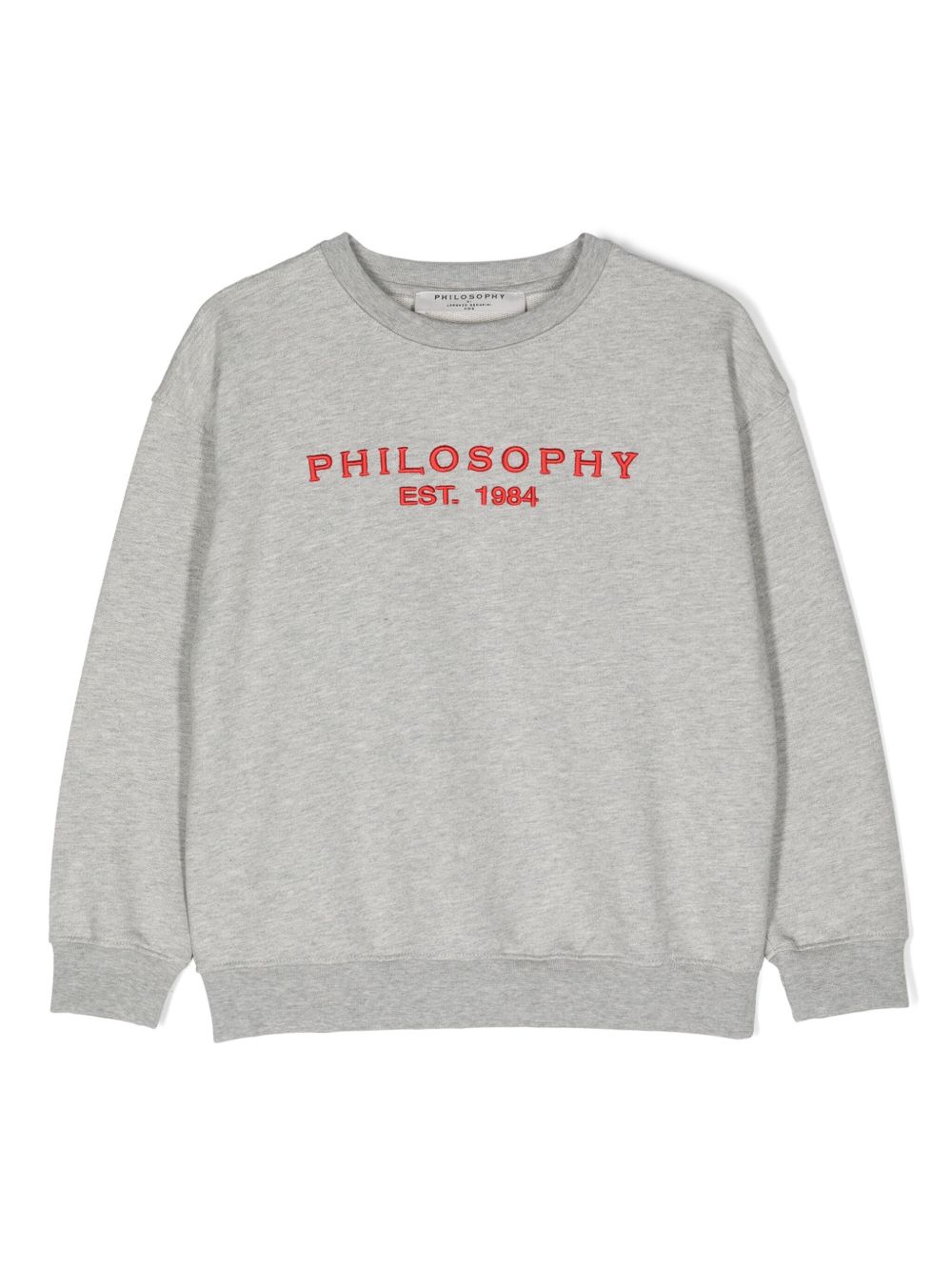 Philosophy Di Lorenzo Serafini Kids logo刺绣棉卫衣 - 灰色