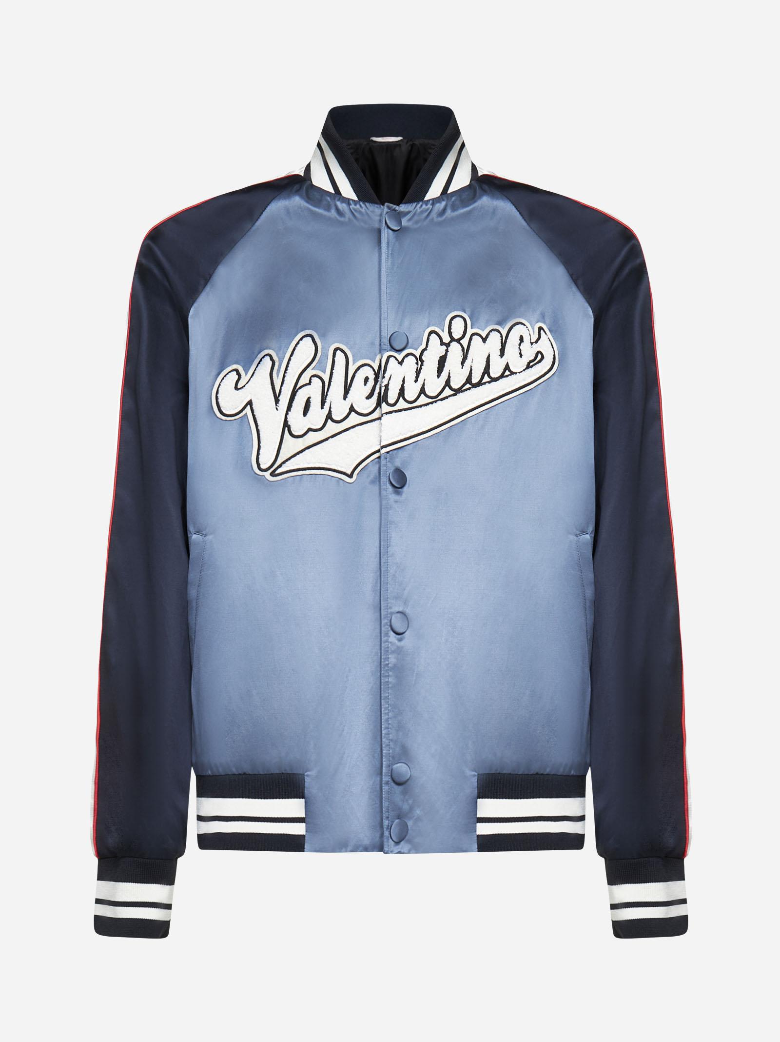 Valentino Garavani Logo-patch Viscose And Cotton Bomber Jacket