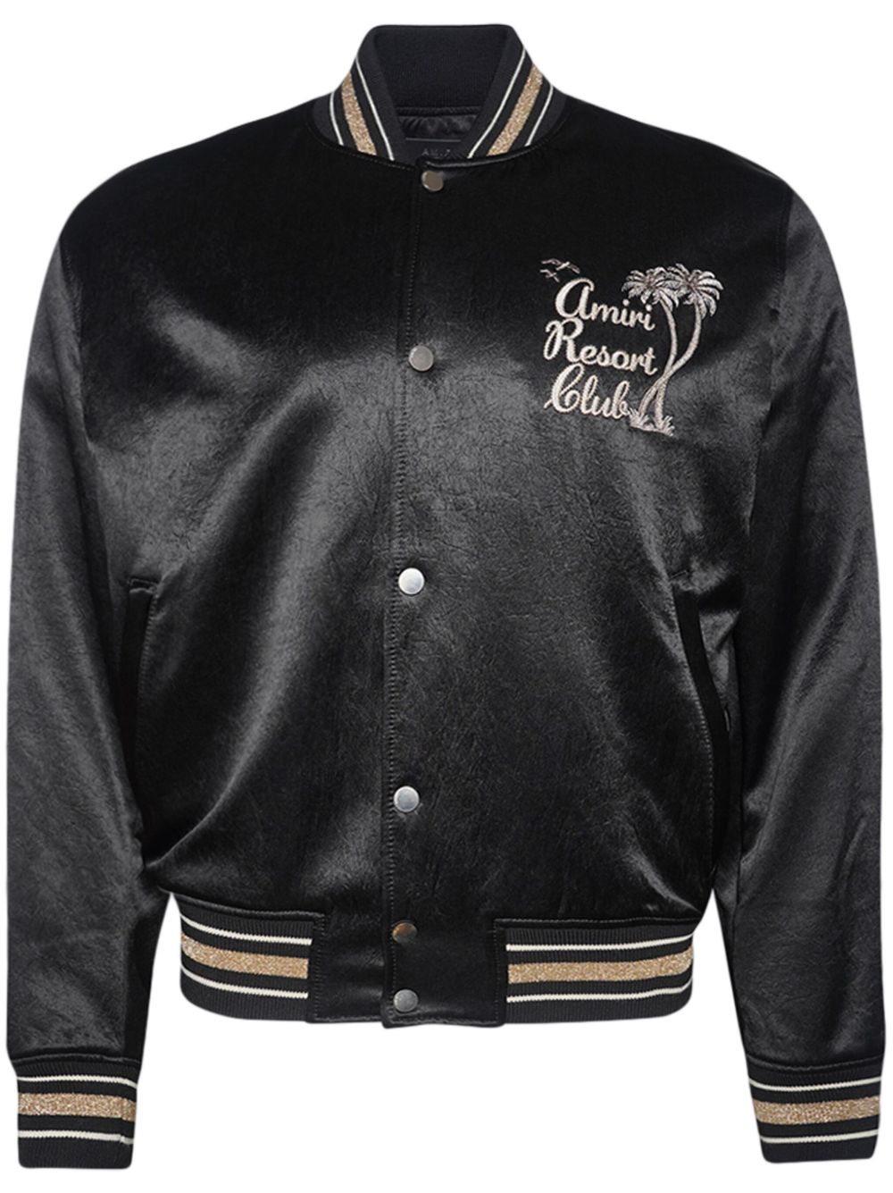 AMIRI logo刺绣运动夹克 - 黑色
