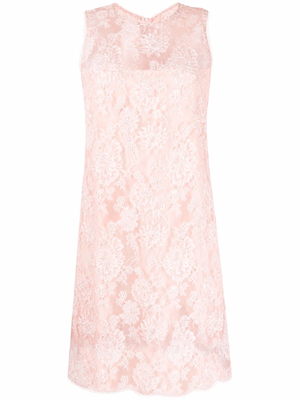 Ermanno Scervino 蕾丝图案无袖连衣裙 - 粉色