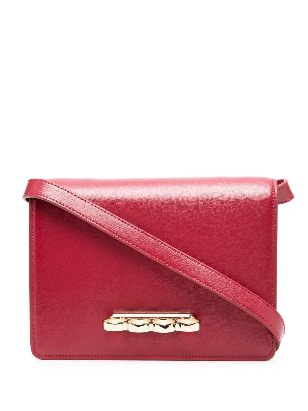Alexander McQueen Four Ring 单肩包 - 红色