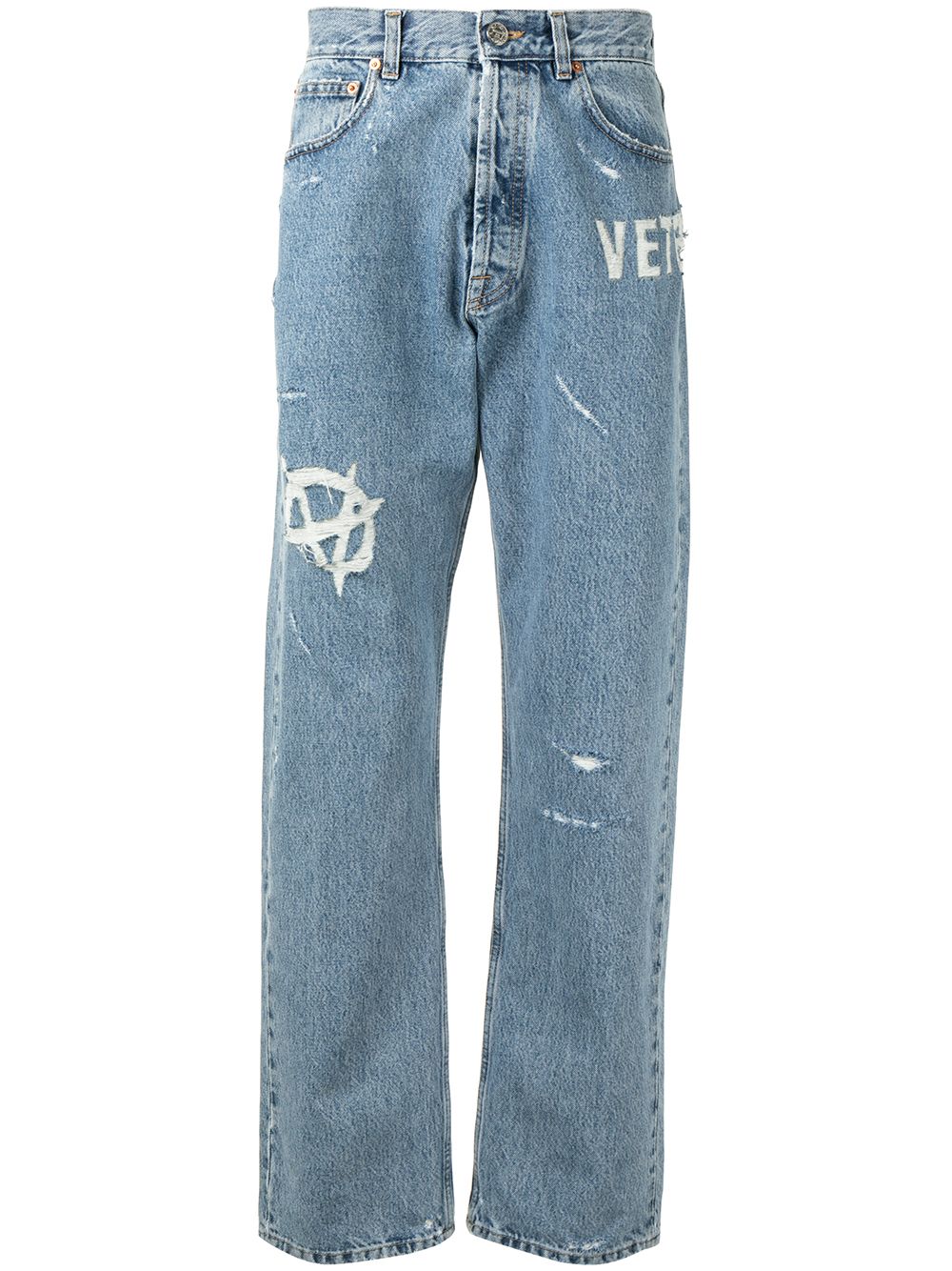 VETEMENTS 中腰直筒牛仔裤 - 蓝色