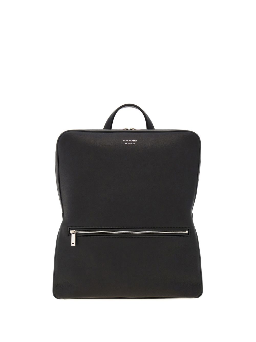 Ferragamo 粒面皮质双肩包 - 黑色